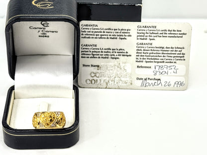 Vintage Carrera y Carrera 18K Romeo & Juliet Diamond Ring box/paperwork JR1667