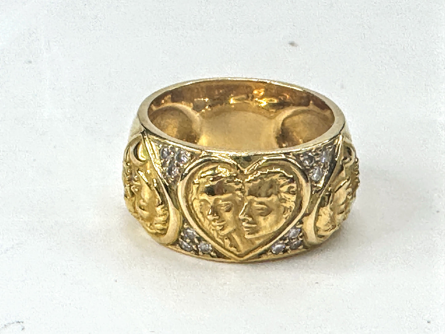 Vintage Carrera y Carrera 18K Romeo & Juliet Diamond Ring box/paperwork JR1667