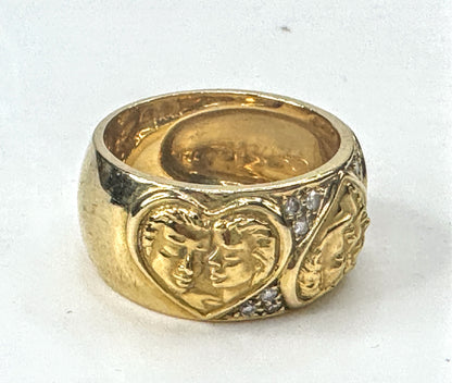 Vintage Carrera y Carrera 18K Romeo & Juliet Diamond Ring box/paperwork JR1667