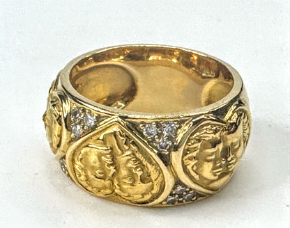 Vintage Carrera y Carrera 18K Romeo & Juliet Diamond Ring box/paperwork JR1667