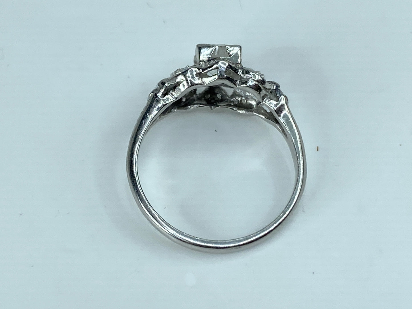 Art Deco 0.52 Carat old Euro Diamond Engagement Ring Platinum 950 s6.5 JR1022