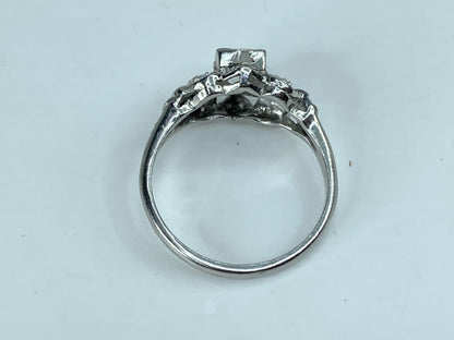 Art Deco 0.52 Carat old Euro Diamond Engagement Ring Platinum 950 s6.5 JR1022