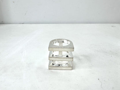 Georg Jensen Sterling Silver Aria 3 Row Band Modernist Square Top Ring JR1668