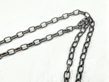 Vintage Heavy Sterling Silver Monogram Disc Charm Pearl Necklace 26" JR1670