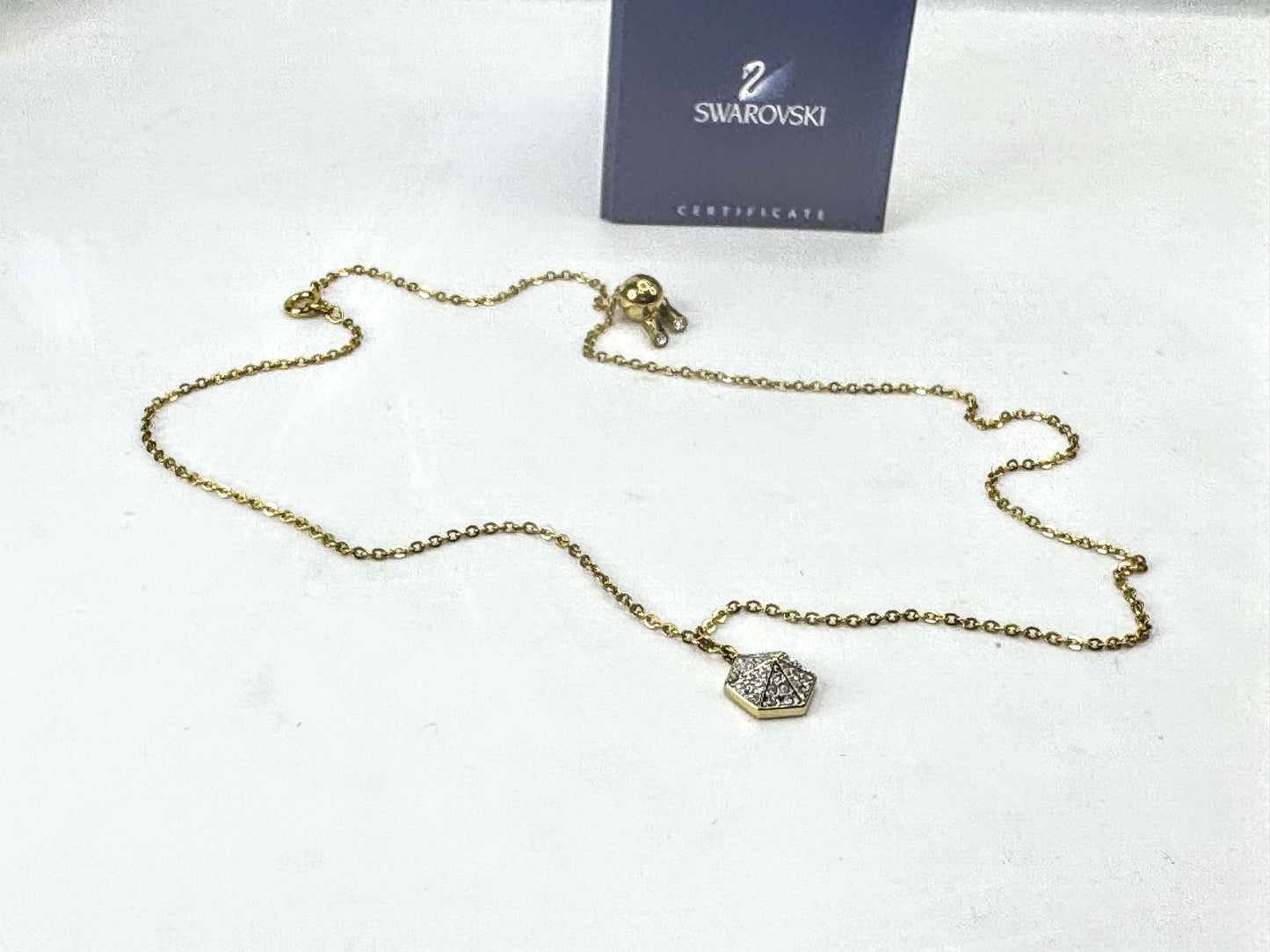 Vintage Swarovski Hexagon Crystal Adjustable Tassel Lariat Necklace GS835