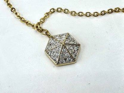 Vintage Swarovski Hexagon Crystal Adjustable Tassel Lariat Necklace GS835