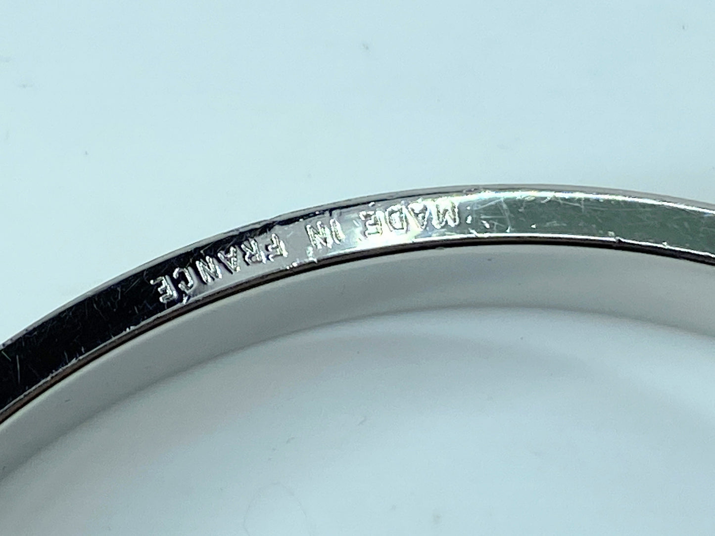 Hermes Bangle Ivory x Silver Color Kelly H Padlock W/Box GS407