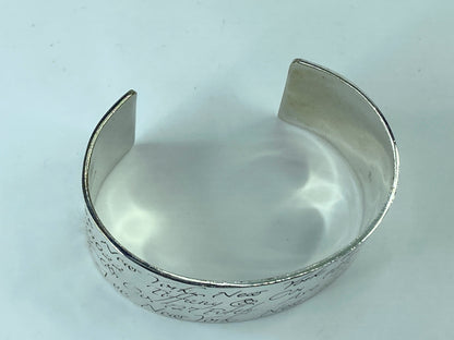Tiffany & Co. Wide Notes Cuff bangle Bracelet Sterling Silver 7 1/4" GS368
