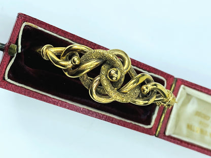 Antique 9ct Gold Textured Lovers Knot Bangle Bracelet in original box JR1031