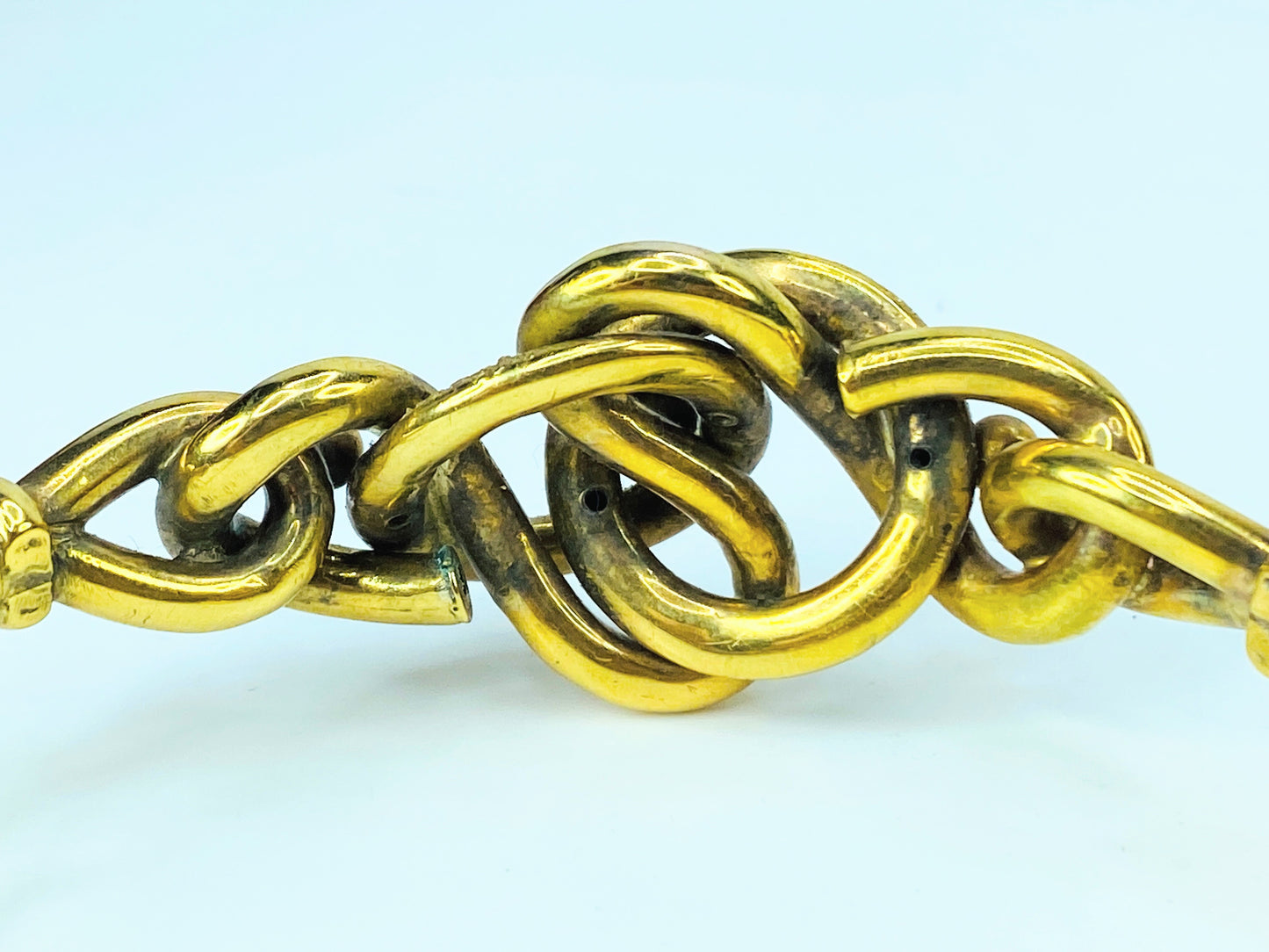 Antique 9ct Gold Textured Lovers Knot Bangle Bracelet in original box JR1031