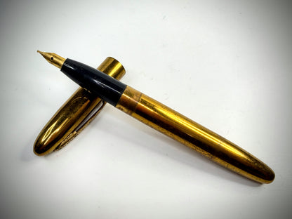 Vintage Parker Rudoka Gold Tone Fountain Pen Medium Nib 1950s SS306