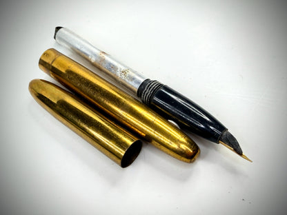 Vintage Parker Rudoka Gold Tone Fountain Pen Medium Nib 1950s SS306