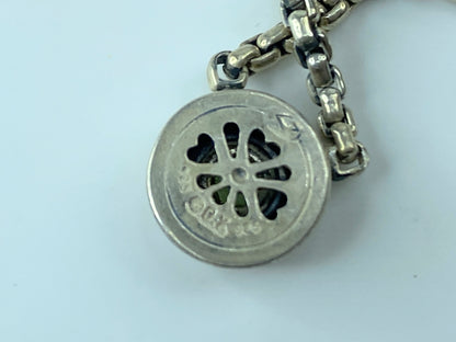 David Yurman Sterling Silver and 18K Yellow Gold Peridot Cookie Necklace JR369
