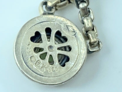 David Yurman Sterling Silver and 18K Yellow Gold Peridot Cookie Necklace JR369
