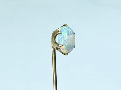 Early 20th Century 10K Gold Stick Pin Opal & Seed Pearl 2 1/8" JR1225