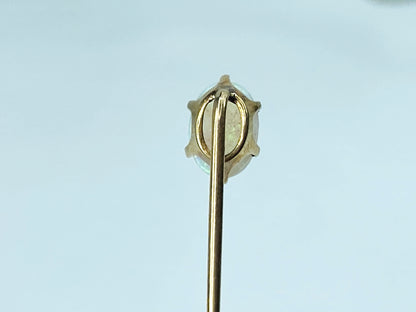 Early 20th Century 10K Gold Stick Pin Opal & Seed Pearl 2 1/8" JR1225