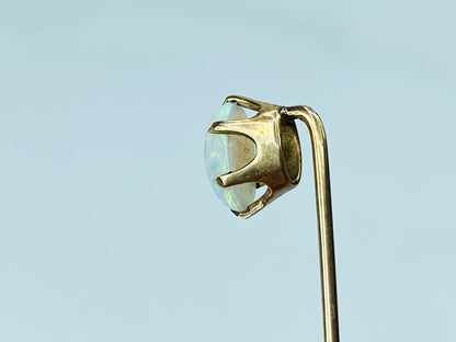 Early 20th Century 10K Gold Stick Pin Opal & Seed Pearl 2 1/8" JR1225