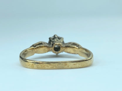 Victorian 14K yellow gold 0.25ct old Euro cut diamond ring JR9358