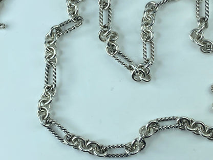 Sterling Silver 18k Gold David Yurman Chain Necklace Toggle clasp 40" JR371