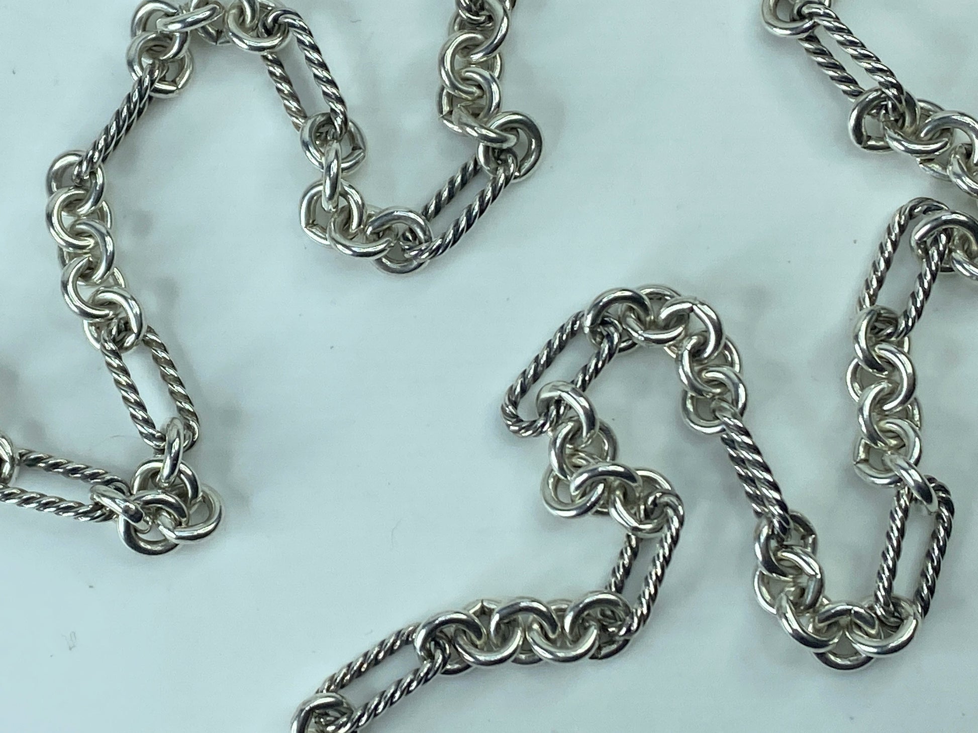 Sterling Silver 18k Gold David Yurman Chain Necklace Toggle clasp 40" JR371