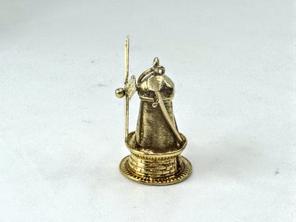 Vintage 18K Gold Mechanical Dutch Windmill Charm Pendant Moving Fan JR1686
