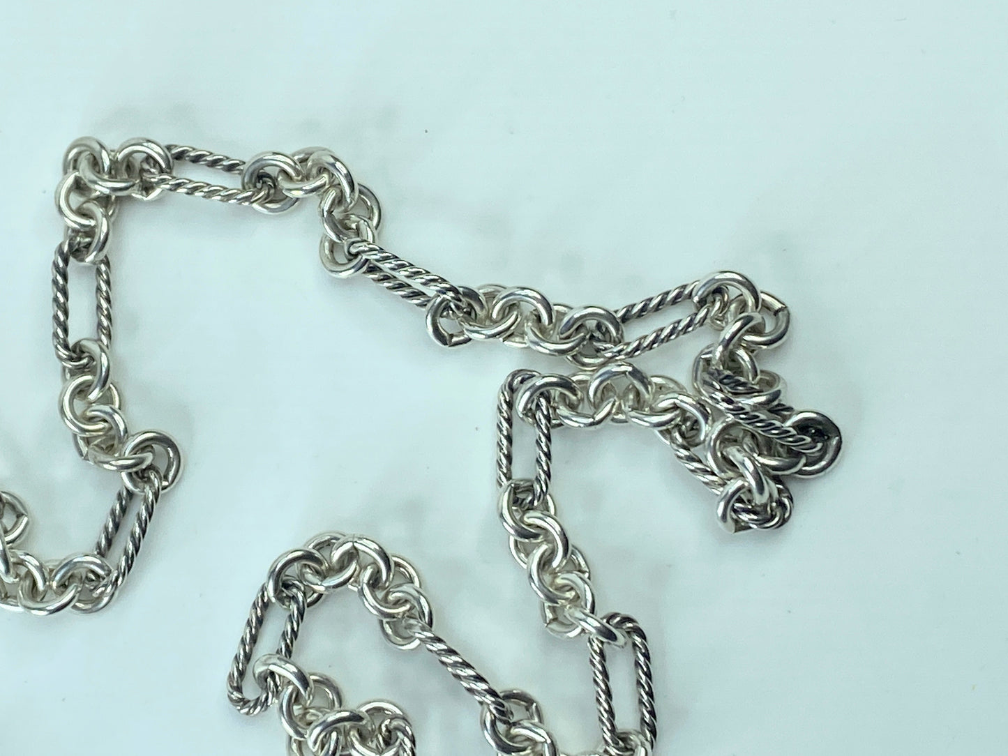 Sterling Silver 18k Gold David Yurman Chain Necklace Toggle clasp 40" JR371