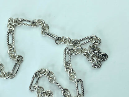 Sterling Silver 18k Gold David Yurman Chain Necklace Toggle clasp 40" JR371