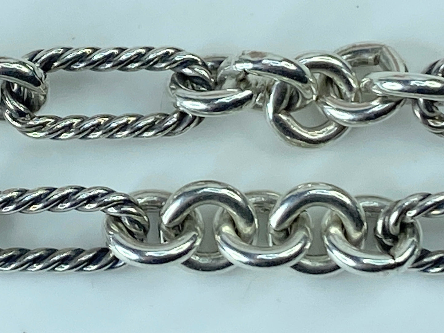 Sterling Silver 18k Gold David Yurman Chain Necklace Toggle clasp 40" JR371