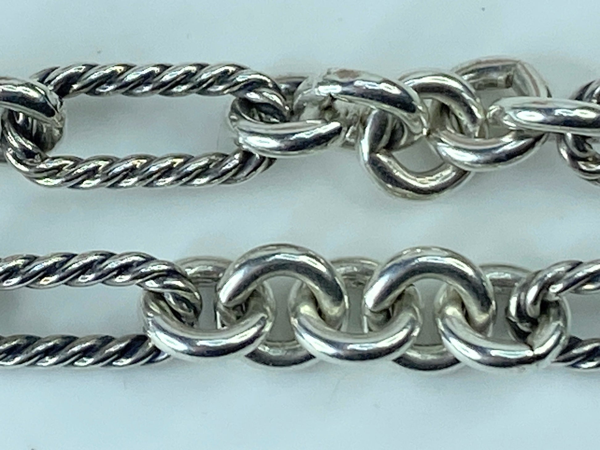 Sterling Silver 18k Gold David Yurman Chain Necklace Toggle clasp 40" JR371