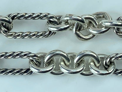 Sterling Silver 18k Gold David Yurman Chain Necklace Toggle clasp 40" JR371