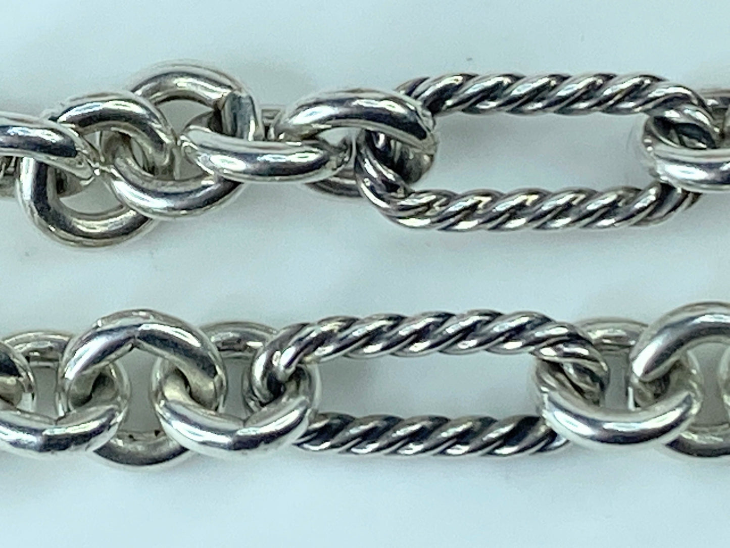 Sterling Silver 18k Gold David Yurman Chain Necklace Toggle clasp 40" JR371