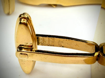 Vintage Dunhill Gold Tone Two Tone Square Cufflinks & Tie Bar Set SS315