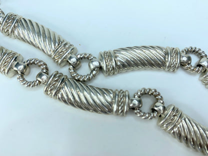 Judith Ripka Sterling Cable bar twisted link necklace 80.5g JR9129