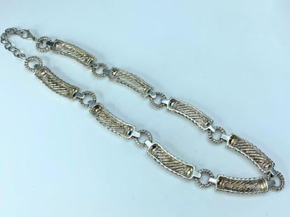 Judith Ripka Sterling Cable bar twisted link necklace 80.5g JR9129