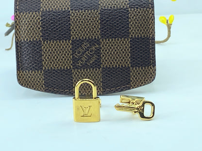 LOUIS VUITTON Damier Ebene Buton de Manchette Cadena Cuffs GS415