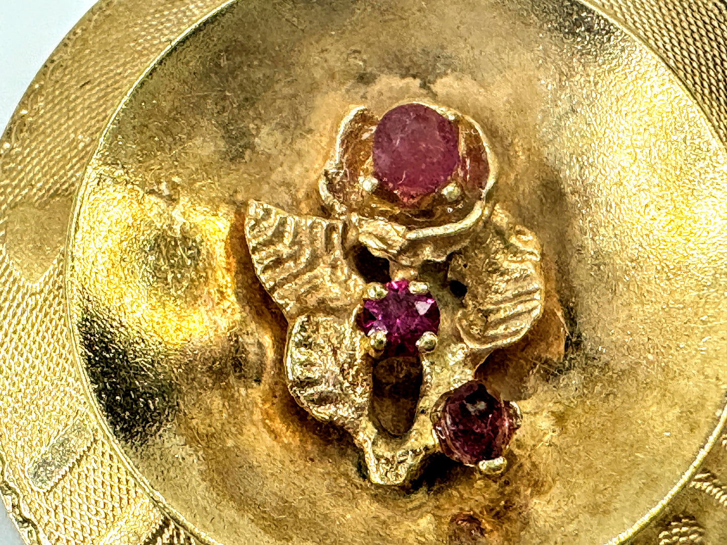 Vintage M&M 14K Gold "I Love You" Ruby Charm Pendant  3.8g JR1693