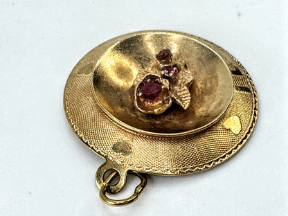 Vintage M&M 14K Gold "I Love You" Ruby Charm Pendant  3.8g JR1693