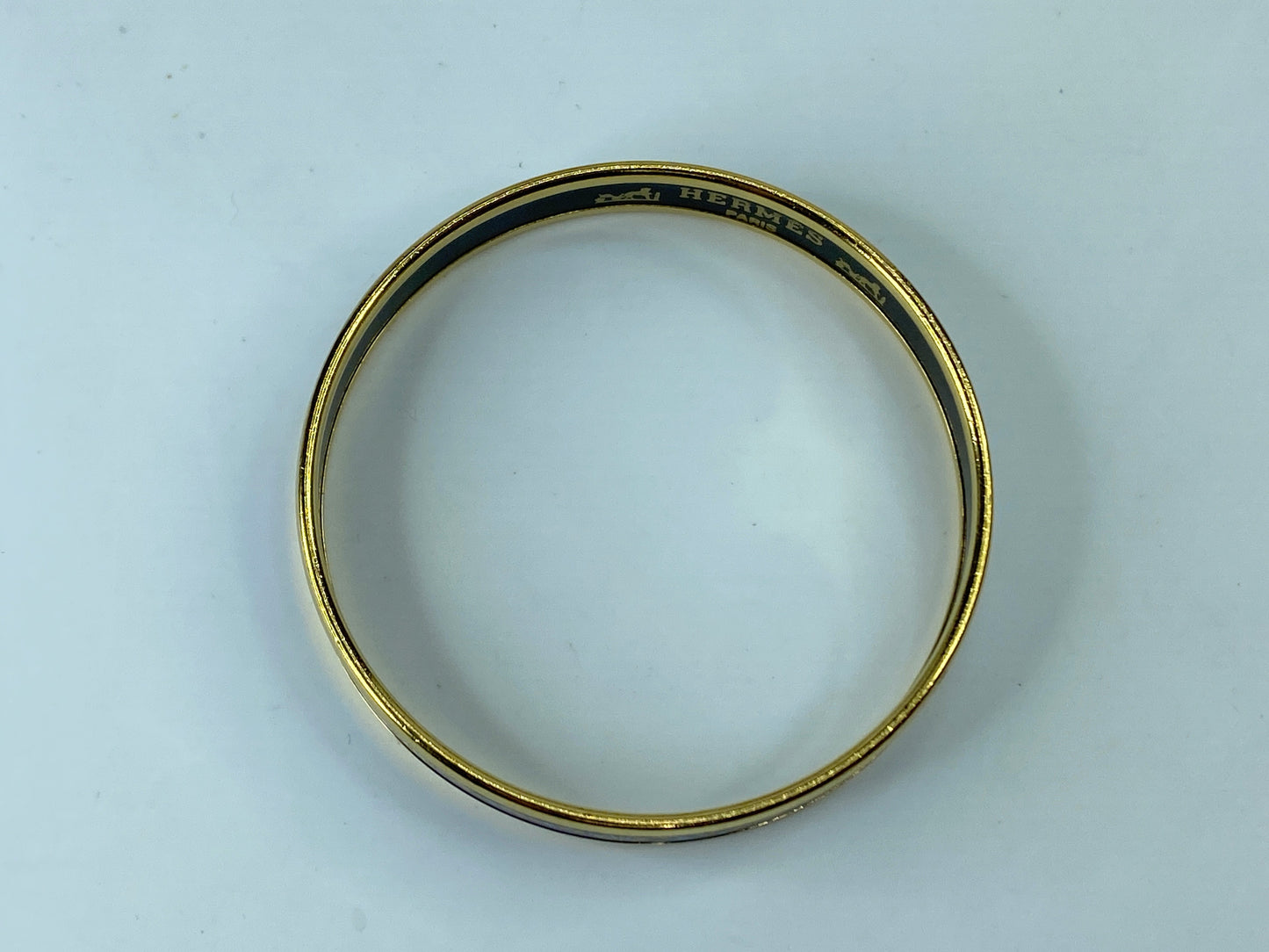 Hermes Enamel Printed Celestial Mythology Narrow Bracelet 70 Bleu GS416