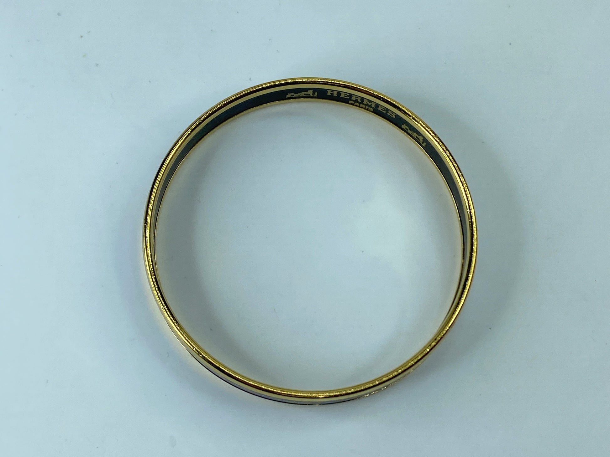 Hermes Enamel Printed Celestial Mythology Narrow Bracelet 70 Bleu GS416