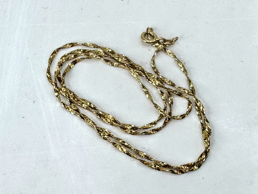 Vintage 14K Yellow Gold Diamond Cut Rope Chain Necklace Italy 20 Inch JR1695