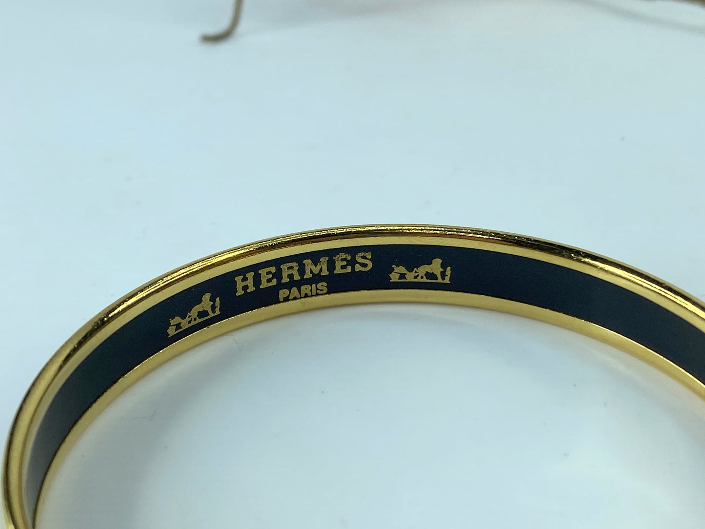 Hermes Enamel Printed Celestial Mythology Narrow Bracelet 70 Bleu GS416