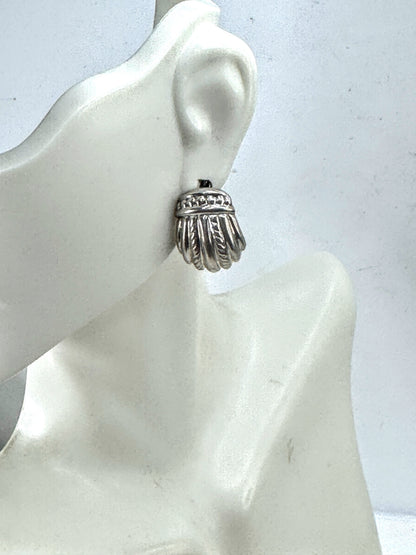 Vintage Judith Ripka Sterling Silver Cable Textured Statement Piece JR1696