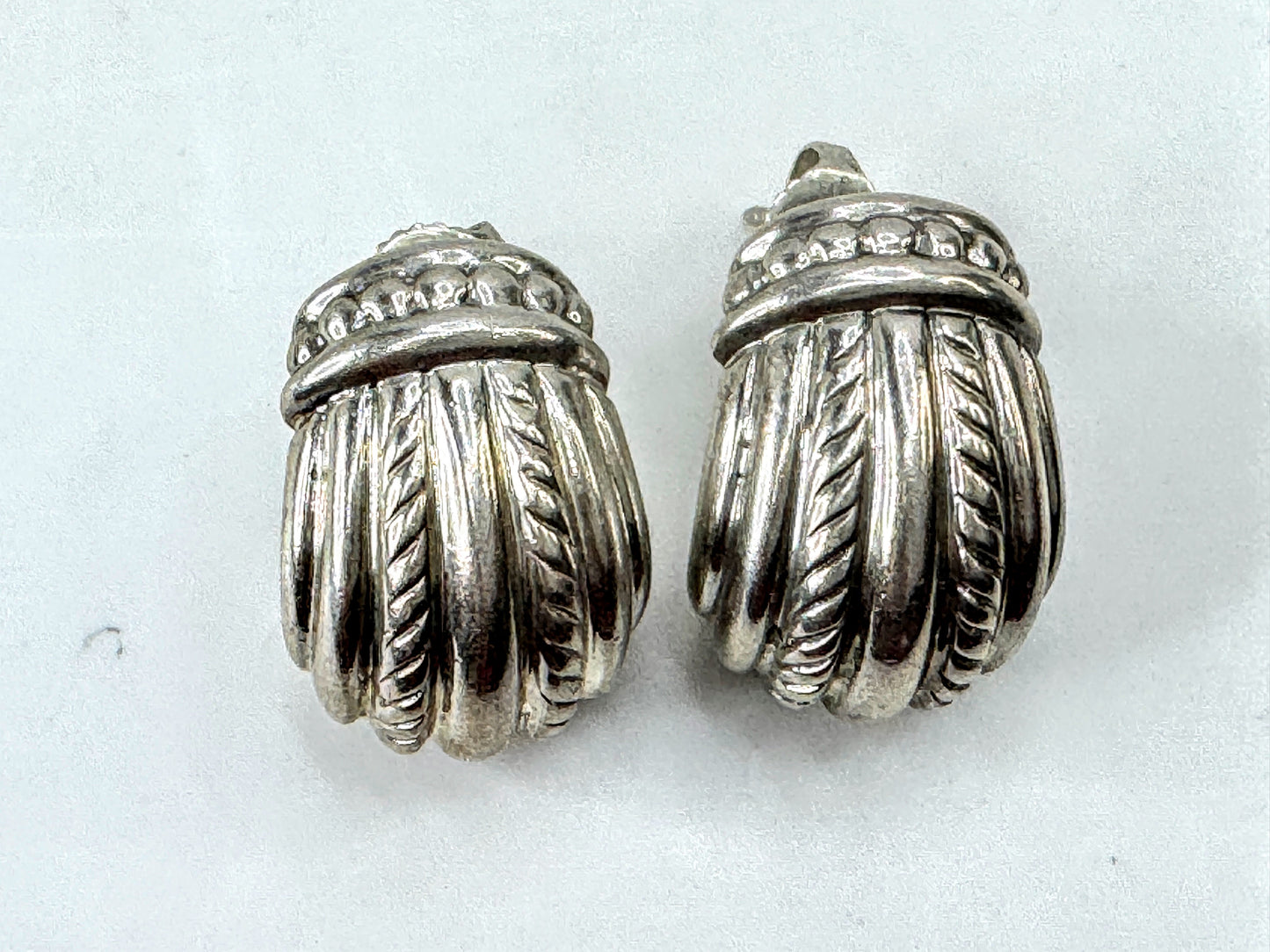 Vintage Judith Ripka Sterling Silver Cable Textured Statement Piece JR1696