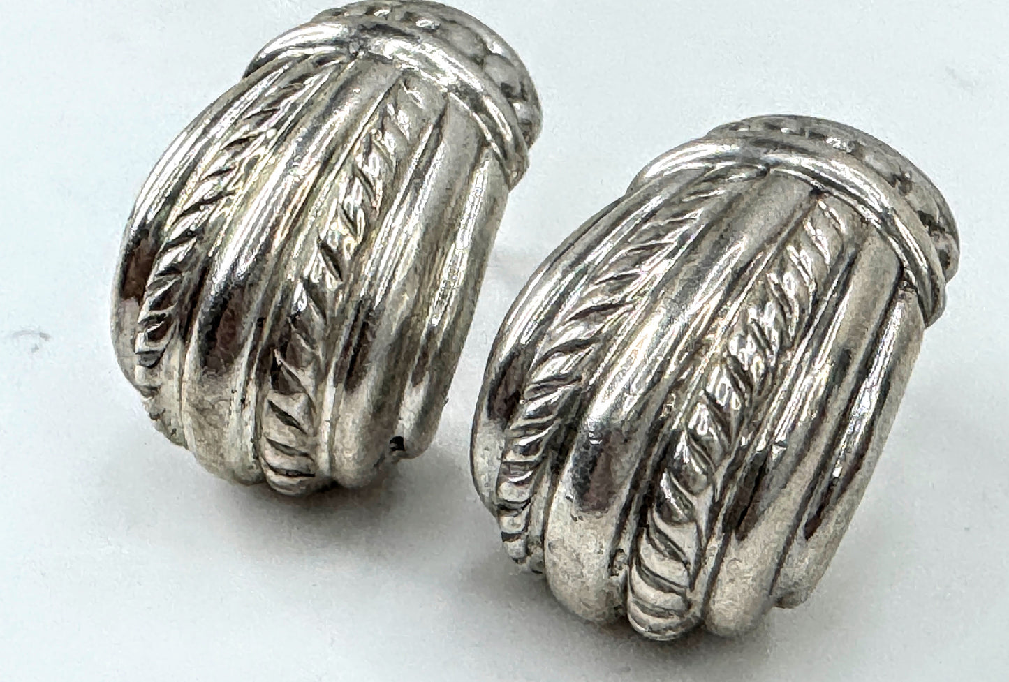 Vintage Judith Ripka Sterling Silver Cable Textured Statement Piece JR1696