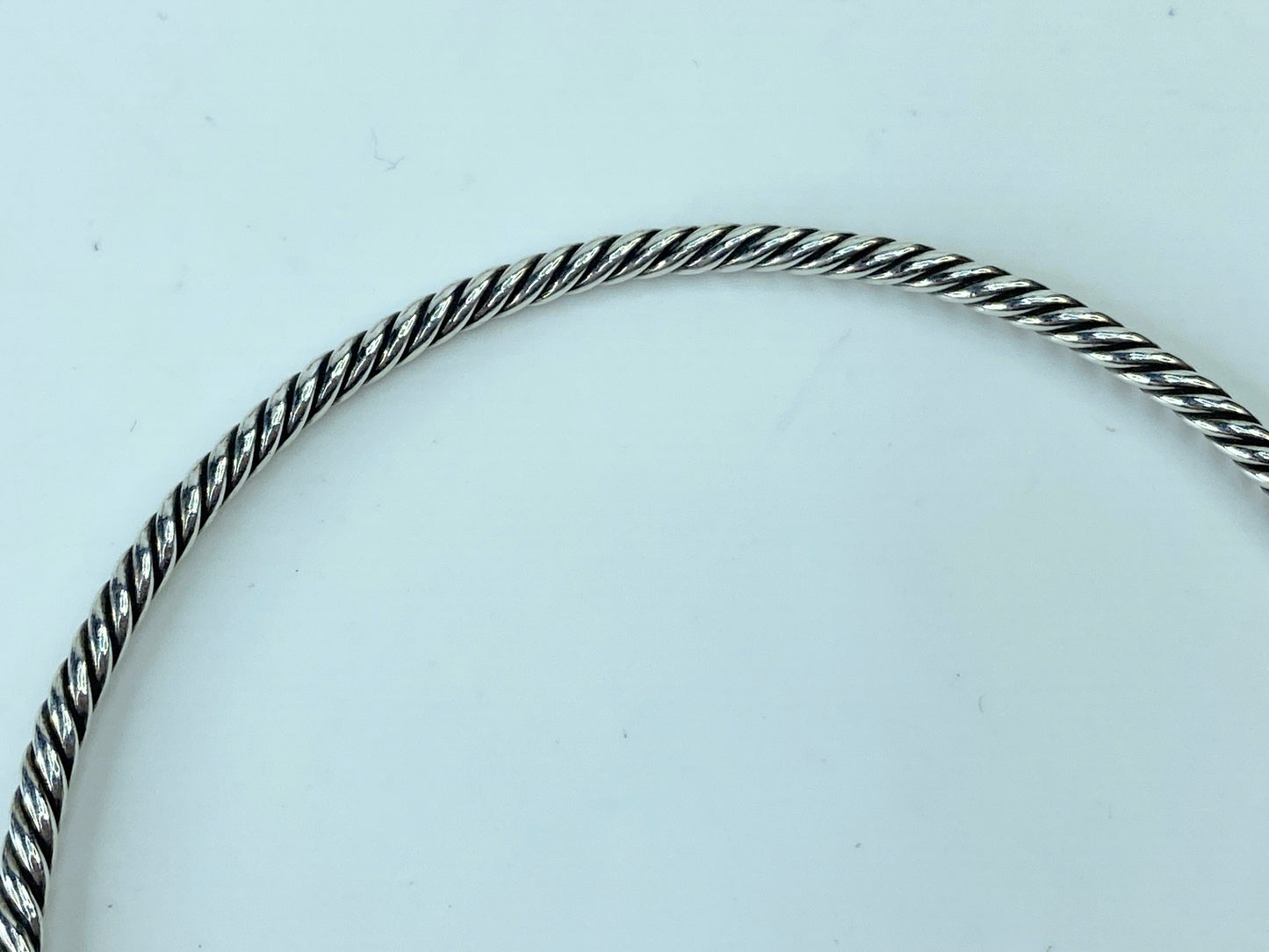 David Yurman Sterling Silver Cable Bangle Bracelet stackable 8.8g 7.5" JR375
