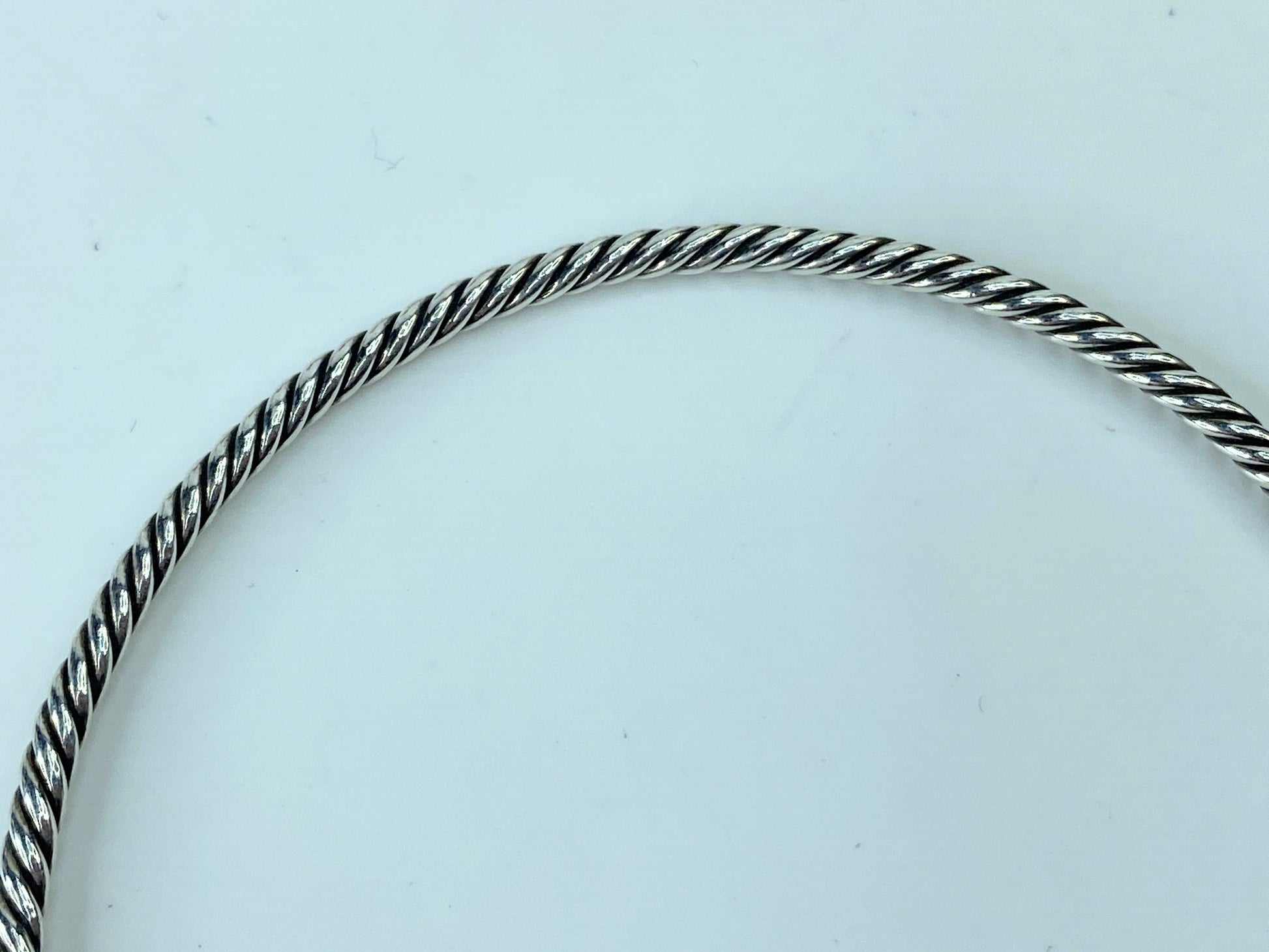 David Yurman Sterling Silver Cable Bangle Bracelet stackable 8.8g 7.5" JR375