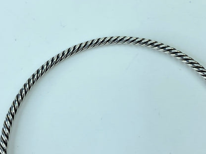 David Yurman Sterling Silver Cable Bangle Bracelet stackable 8.8g 7.5" JR375