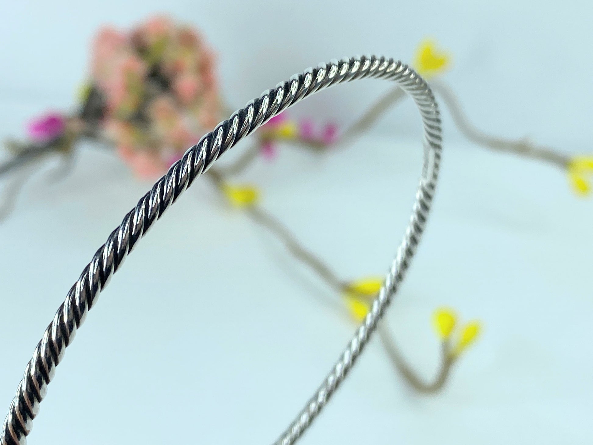 David Yurman Sterling Silver Cable Bangle Bracelet stackable 8.8g 7.5" JR375