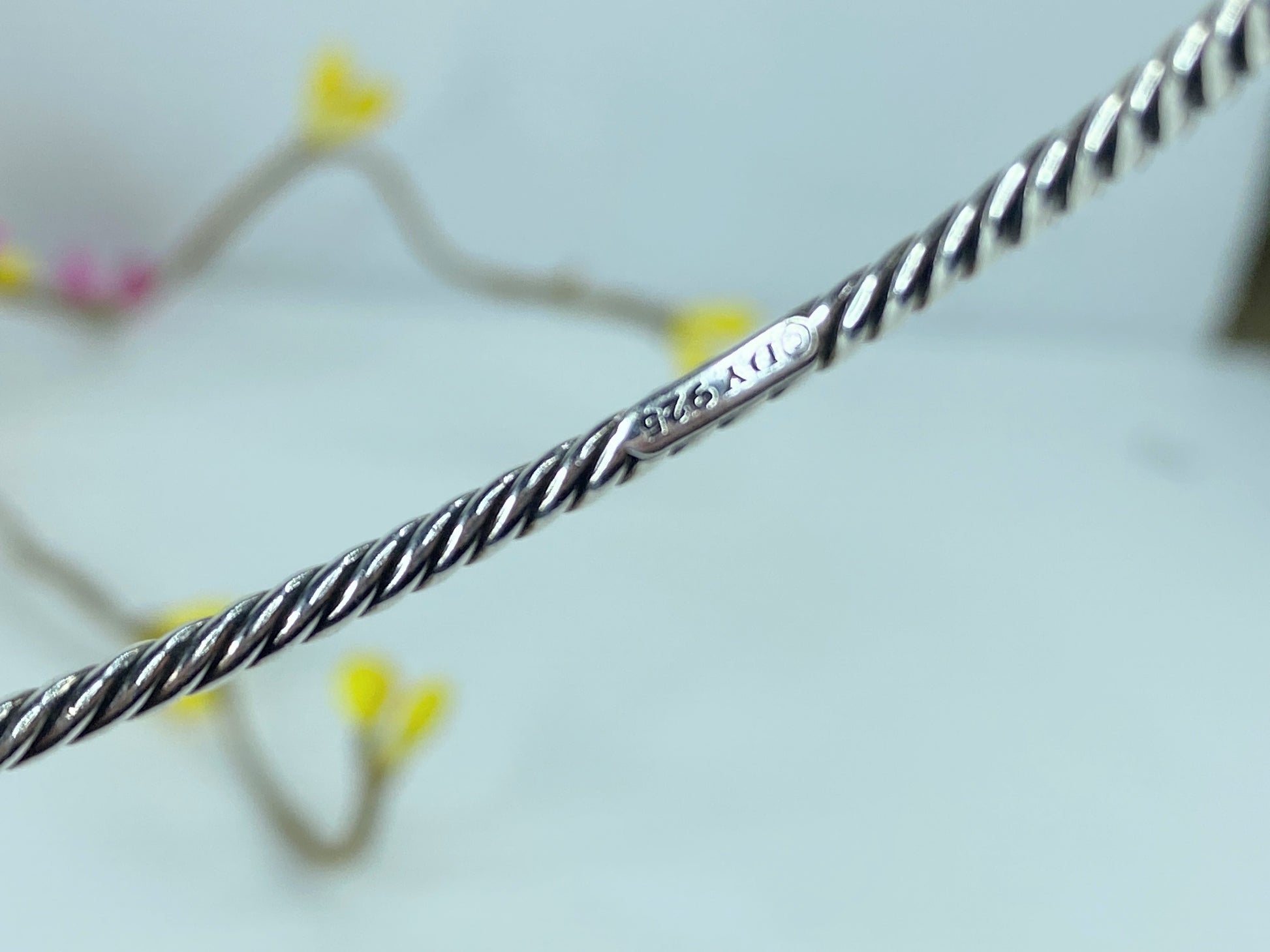 David Yurman Sterling Silver Cable Bangle Bracelet stackable 8.8g 7.5" JR375