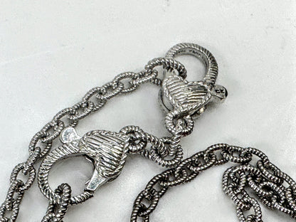 Vintage Judith Ripka Sterling Silver CZ Heart Pendant Necklace  18" 13.4g JR1700